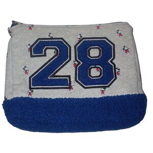 Disney Mickey Mouse appliqued Pouch Bag With Zipper Closure "28" Varsity numbers